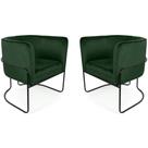 Kit 02 Poltronas Betina Base Preto Veludo Verde - Nexta Casa
