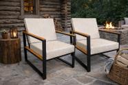 Kit 02 Poltronas Cadeiras Decorativas Base Em Aço Carbono Norah