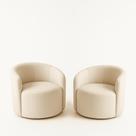 Kit 02 Poltronas Curva Orgânica Nature Gaia Boucle Bege - Montanaris Decor