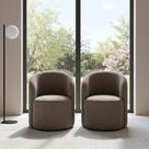 Kit 02 Poltronas Curva Orgânica Nature Gaia Boucle Cappuccino - Montanaris Decor