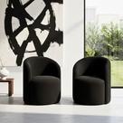 Kit 02 Poltronas Curva Orgânica Nature Gaia Boucle Preto - Montanaris Decor