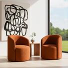 Kit 02 Poltronas Curva Orgânica Nature Gaia Boucle Terracota - Montanaris Decor