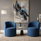 Kit 02 Poltronas Curva Orgânica Nature Gaia Suede Azul Royal - Montanaris Decor