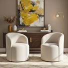 Kit 02 Poltronas Curva Orgânica Nature Gaia Suede Branco - Montanaris Decor