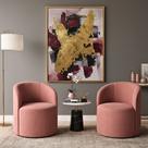 Kit 02 Poltronas Curva Orgânica Nature Gaia Suede Rosa - Montanaris Decor