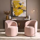 Kit 02 Poltronas Curva Orgânica Nature Gaia Suede Rosê - Montanaris Decor