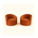 Kit 02 Poltronas Curva Orgânica Nature Gaia Suede Terracota - Montanaris Decor
