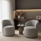 Kit 02 Poltronas Curva Orgânica Nature Gaia Veludo Cinza Claro - Montanaris Decor