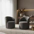 Kit 02 Poltronas Curva Orgânica Nature Gaia Veludo Cinza - Montanaris Decor