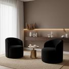 Kit 02 Poltronas Curva Orgânica Nature Gaia Veludo Preto - Montanaris Decor