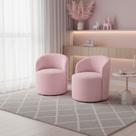 Kit 02 Poltronas Curva Orgânica Nature Gaia Veludo Rosê - Montanaris Decor