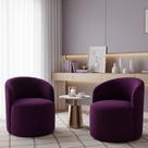 Kit 02 Poltronas Curva Orgânica Nature Gaia Veludo Roxo - Montanaris Decor