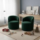 Kit 02 Poltronas Curva Orgânica Nature Gaia Veludo Verde - Montanaris Decor