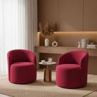 Kit 02 Poltronas Curva Orgânica Nature Gaia Veludo Vermelho - Montanaris Decor