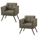 Kit 02 Poltronas Decorativa Bia Couro Fendi - Gran Belo