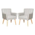 Kit 02 Poltronas Decorativa Cecília Linho Várias Cores - DS Estofados Kit 02 Poltronas Decorativa Cecília Linho Várias Cores - DS Estofados