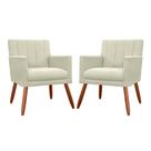 Kit 02 Poltronas Decorativa Cecília Suede Cores Variadas - DS Estofados