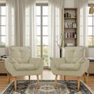 Kit 02 poltronas decorativa confortável Opala para sala, quarto, recepção e escritório - Porto Decor