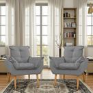 Kit 02 poltronas decorativa confortável Opala para sala, quarto, recepção e escritório PortoDecor