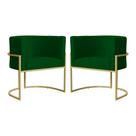 Kit 02 Poltronas Decorativa Luana Base em Metal Bronze Suede - MALTA DECOR