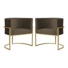 Kit 02 Poltronas Decorativa Luana Base em Metal Veludo - MALTA DECOR