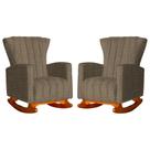 Kit 02 Poltronas Decorativa Melinda Pés Balanço Linho Cores - DS Estofados