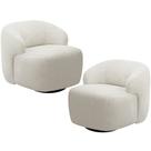 Kit 02 Poltronas Decorativa Orgânica Giratória Para Sala Living Barolo L06 Bouclê Off White - Lyam Decor Kit 02 Poltronas Decorativa Orgânica Giratória Para Sala Living Barolo L06 Bouclê Off White - Lyam Decor