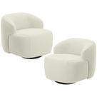Kit 02 Poltronas Decorativa Orgânica Giratória Para Sala Living Barolo L06 Veludo Bege - Lyam Decor Kit 02 Poltronas Decorativa Orgânica Giratória Para Sala Living Barolo L06 Veludo Bege - Lyam Decor