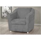 Kit 02 Poltronas Decorativa Para Escritório E Sala De Estar Tilla Tecido Suede Cinza