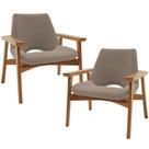 Kit 02 Poltronas Decorativa Para Sala de Estar Living Base Madeira Becker L02 Bouclê Bege - Lyam Decor Kit 02 Poltronas Decorativa Para Sala de Estar Living Base Madeira Becker L02 Bouclê Bege - Lyam Decor