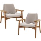 Kit 02 Poltronas Decorativa Para Sala De Estar Living Base Madeira Becker L02 Bouclê Creme - Lyam Decor Kit 02 Poltronas Decorativa Para Sala De Estar Living Base Madeira Becker L02 Bouclê Creme - Lyam Decor