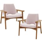 Kit 02 Poltronas Decorativa Para Sala De Estar Living Base Madeira Becker L02 Bouclê Rosê - Lyam Decor Kit 02 Poltronas Decorativa Para Sala De Estar Living Base Madeira Becker L02 Bouclê Rosê - Lyam Decor