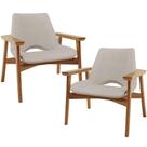 Kit 02 Poltronas Decorativa Para Sala de Estar Living Base Madeira Becker L02 Linho Bege - Lyam Decor Kit 02 Poltronas Decorativa Para Sala de Estar Living Base Madeira Becker L02 Linho Bege - Lyam Decor