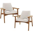 Kit 02 Poltronas Decorativa Para Sala de Estar Living Base Madeira Becker L02 Linho Cru - Lyam Decor Kit 02 Poltronas Decorativa Para Sala de Estar Living Base Madeira Becker L02 Linho Cru - Lyam Decor