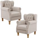 Kit 02 Poltronas Decorativa Para Sala De Estar Yara P02 Bouclê Creme - Lyam Decor