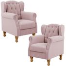 Kit 02 Poltronas Decorativa Para Sala De Estar Yara P02 Bouclê Rosê - Lyam Decor