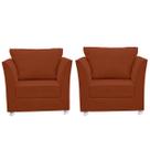 Kit 02 Poltronas Decorativa para Sala e Quarto Lisboa Suede Terracota