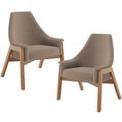 Kit 02 Poltronas Decorativa Sakura L02 Bouclê Bege