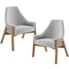 Kit 02 Poltronas Decorativa Sakura L02 Bouclê Cinza
