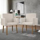 Kit 02 Poltronas Decorativa Sala Oferta Bege