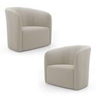 Kit 02 Poltronas Decorativas Abby Veludo Bege - Desk Design Kit 02 Poltronas Decorativas Abby Veludo Bege - Desk Design
