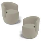 Kit 02 Poltronas Decorativas Aisha Orgânica Suede Bege - Desk Design