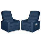 Kit 02 Poltronas Decorativas Do Papai Reclinável Confortável Suede Azul Marinho LM Decor Kit 02 Poltronas Decorativas Do Papai Reclinável Confortável Suede Azul Marinho LM Decor
