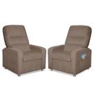 Kit 02 Poltronas Decorativas Do Papai Reclinável Confortável Suede Cappuccino LM Decor