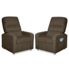 Kit 02 Poltronas Decorativas Do Papai Reclinável Confortável Suede Marrom LM Decor