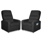 Kit 02 Poltronas Decorativas Do Papai Reclinável Confortável Suede Preto LM Decor