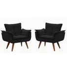 Kit 02 Poltronas Decorativas Opala Preto - King Decor