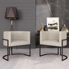 Kit 02 Poltronas Decorativas Oregon Preto Fosco/bege - M. Arapongas