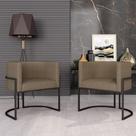 Kit 02 Poltronas Decorativas Oregon Preto Fosco/capucci - M. Arapongas