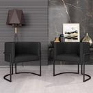 Kit 02 Poltronas Decorativas Oregon Preto Fosco/preto - M. Arapongas